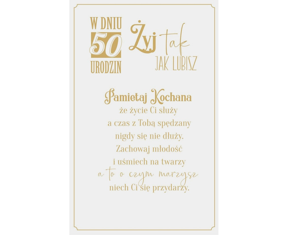 50th Birthday Card, Woman in a Hat, 13x20,5 cm
